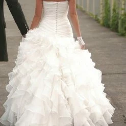 In Stock San Patrick Capricho Size 12 Long Fit & Flare One Shoulder Wedding Dress Bridal