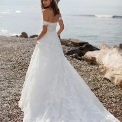 White One Bridal OLIOLA Pronovias Wedding Dress Lace Off The Shoulder A Line Gown