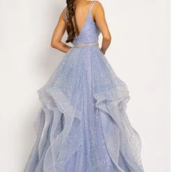 Discontinued Johnathan Kayne 2206 Sequin Glitter Prom Dress Ball Gown Pageant Gown V Neckline Ballgown Dresses