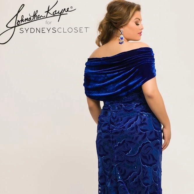 Long Sleeve Dresses Johnathan Kayne For Sydneys Closet JK 2005 Off The Shoulder Prom Dress Plus Size Velvet 8 Long Sleeve Dresses Johnathan Kayne For Sydneys Closet JK 2005 Off The Shoulder Prom Dress Plus Size Velvet
