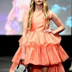 Marc Defang 5027 Girls High Neck Ruffle High Low Detachable Skirt Pageant Dress 23 Marc Defang 5027 Girls High Neck Ruffle High Low Detachable Skirt Pageant Dress