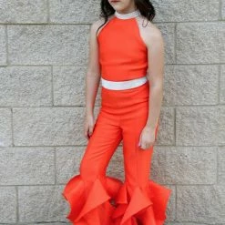 Marc Defang K8032 Girls Jumpsuit Cape Crystal Cuff Choker Pageant Fun Fashion Jumpsuits & Rompers