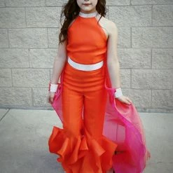 Marc Defang K8032 Girls Jumpsuit Cape Crystal Cuff Choker Pageant Fun Fashion Jumpsuits & Rompers