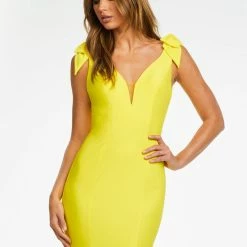 Ashleylauren Ashley Lauren 11183 Jersey Evening Gown With Bows & Draped Details In The Back 28 Ashleylauren Ashley Lauren 11183 Jersey Evening Gown With Bows & Draped Details In The Back