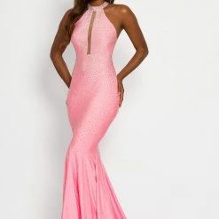 In Stock Johnathan Kayne 2037 Size 10 LIME Fitted Stretch Prom Dress Embellished Mermaid Pageant Gown