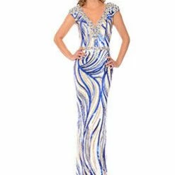 In Stock Precious Formals Lux Gal Style L70175 Size 2 Multi Blue Pageant Dress Mermaid Dresses