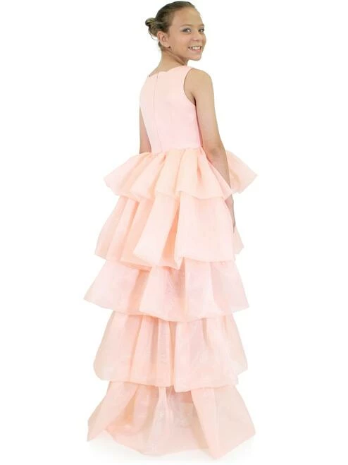 Marc Defang 5027 Girls High Neck Ruffle High Low Detachable Skirt Pageant Dress 10 Marc Defang 5027 Girls High Neck Ruffle High Low Detachable Skirt Pageant Dress