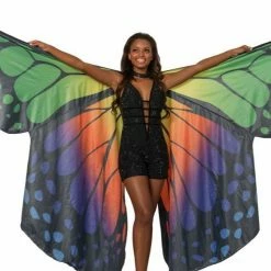 In Stock Johnathan Kayne 2100 Size 4 Black Lace Romper Butterfly Cape Sheer Cutout Jumpsuit