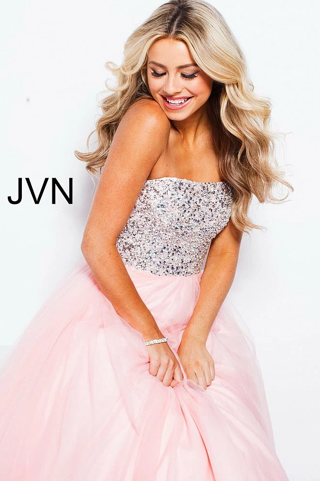 JVN By Jovani Jovani JVN52131 Strapless Crystal Tulle Prom Dress Ball Gown Formal Pageant Gown Ballgown Dresses 7 JVN By Jovani Jovani JVN52131 Strapless Crystal Tulle Prom Dress Ball Gown Formal Pageant Gown Ballgown Dresses