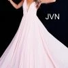 Discontinued Jovani JVN52179 Plunging V Neckline Mesh Prom Dress Formal Evening Gown V Neckline