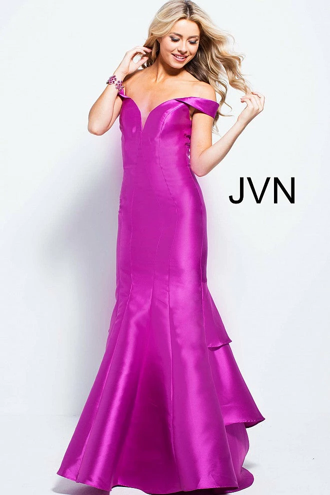 In Stock Jovani JVN 59261 Size 6 Off The Shoulder Mermaid Prom Dress Violet Pageant Gown Mermaid Dresses 4 In Stock Jovani JVN 59261 Size 6 Off The Shoulder Mermaid Prom Dress Violet Pageant Gown Mermaid Dresses