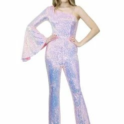 In Stock Marc Defang 8004 Size 6 Sequin Bell Sleeve Pageant Jumpsuit Overskirt Fun Fashion Jumpsuits & Rompers