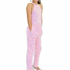 Marc Defang 5022 Long Girls Sequin Pageant Jumpsuit Fun Fashion High Neck Jumpsuits & Rompers