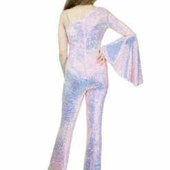 In Stock Marc Defang 8004 Size 6 Sequin Bell Sleeve Pageant Jumpsuit Overskirt Fun Fashion Jumpsuits & Rompers