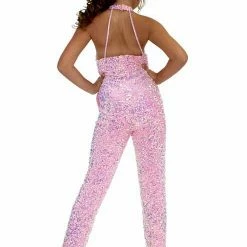 Marc Defang 5022 Long Girls Sequin Pageant Jumpsuit Fun Fashion High Neck Jumpsuits & Rompers
