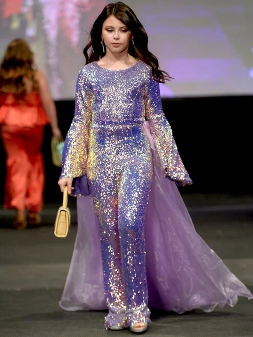 In Stock Jumpsuits & Rompers Marc Defang K8004 Size 14 Kids Sequin Bell Sleeve Jumpsuit Overskirt Pageant Fun Fashion 12 In Stock Jumpsuits & Rompers Marc Defang K8004 Size 14 Kids Sequin Bell Sleeve Jumpsuit Overskirt Pageant Fun Fashion