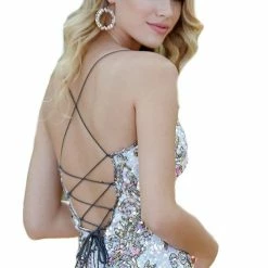 Primavera Couture 3301 Cocktail Dress Sequins Open Back Homecoming Dress Backless Dresses