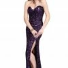 In Stock Primavera Couture 9513 Long Fitted Sequin Prom Dress Slit Plus Size Gown Pageant Size 16