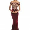 In Stock Johnathan Kayne 9076 Size 4 Long Velvet Off The Shoulder Pageant Dress Gown