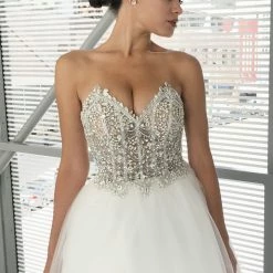 In Stock Johnathan Kayne Bridal B200 Size 16 Sheer Crystal A Line Ballgown Wedding Dress Bridal Gown Tulle Ballgown Dresses