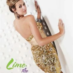 In Stock Riva Gold Size 12 Short Sequin Dress Cocktail Mini Gown CLEARANCE