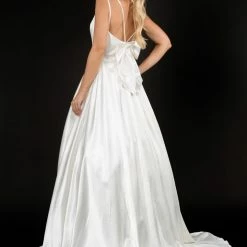 In Stock Nina Canacci 6549 Size 14 Ivory Satin Bow In Back A Line Wedding Dress Bridal Gown