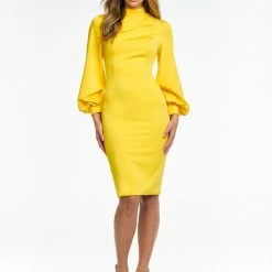 Ashleylauren Ashley Lauren 4487 Fitted High Neck Cocktail Dress