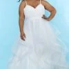 Ballgown Dresses Sydney's Closet SC5240 Layered Skirt Plus Sized Wedding Dress Ball Gown V Neckline