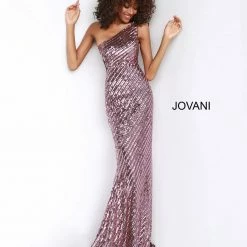 Mermaid Dresses Jovani 3470 One Shoulder Embellished Sequin Mermaid Prom Dress