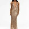 Ashleylauren Ashley Lauren 11186 Plunging Halter Vermicelli Evening Gown 2 Ashleylauren Ashley Lauren 11186 Plunging Halter Vermicelli Evening Gown