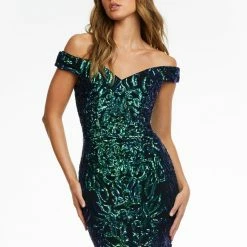 In Stock Mermaid Dresses Ashley Lauren 11112 Baby Pink Prom Dress Size 2 Off The Shoulder Stretch Sequin Gown