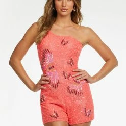 Ashleylauren Ashley Lauren 4492 Fully Beaded Butterfly Romper