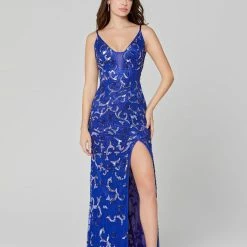 In Stock Primavera Couture 3450 Size 12 Sequin Beaded Fitted Prom Dress Slit Formal