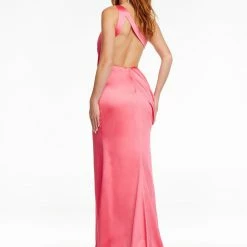 Ashleylauren Ashley Lauren 11164 One Shoulder Evening Gown With Draping