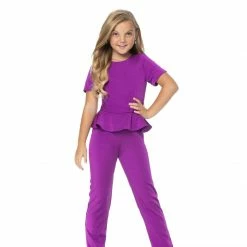 Ashley Lauren Kids Ashley Lauren 8063 Kids Peplum Crepe Jumpsuit Girls And Preteen's Pageant Fun Fashion