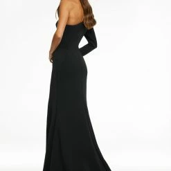 Ashleylauren Ashley Lauren 11117 One Shoulder Corset Prom Dress With Slit