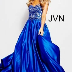 In Stock Ballgown Dresses Jovani JVN 45591 Royal Blue Size 16 Corset Prom Dress Pageant Gown Formal