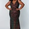 Sequin Dresses Johnathan Kayne For Sydney's Closet JK2219 Plus Sized Prom Dress Sequins V Neckline JK 2219