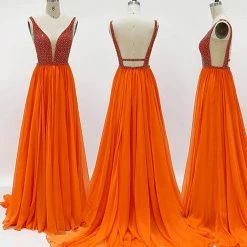 Ballgown Dresses Jovani Couture S60483 Long Beaded Chiffon Pageant Dress Crystal Bodice Gown