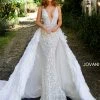 Jovani Bridal Jovani Couture S62942 Pageant Dress Feather Overskirt Wedding Gown Train 2 Jovani Bridal Jovani Couture S62942 Pageant Dress Feather Overskirt Wedding Gown Train