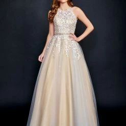 In Stock Nina Canacci 3188 Size 6 Long Lace A Line Ballgown Prom Dress Pageant Gown High Neck Formal