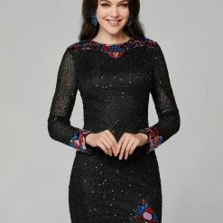 In Stock Primavera Couture 3614 Sz 4 Ivory Long Sleeve Prom Dress Fitted Formal Cut Glass Beaded Gown Long Sleeve Dresses