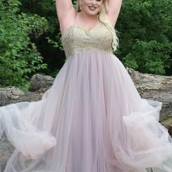 Sydney's Closet SC7309 Plus Sized Prom Dress Evening Gown A Line Tulle Skirt SC 7309 24 Sydney's Closet SC7309 Plus Sized Prom Dress Evening Gown A Line Tulle Skirt SC 7309
