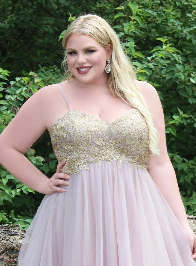 Sydney's Closet SC7309 Plus Sized Prom Dress Evening Gown A Line Tulle Skirt SC 7309 4 Sydney's Closet SC7309 Plus Sized Prom Dress Evening Gown A Line Tulle Skirt SC 7309