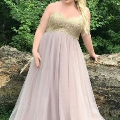 Sydney's Closet SC7309 Plus Sized Prom Dress Evening Gown A Line Tulle Skirt SC 7309 22 Sydney's Closet SC7309 Plus Sized Prom Dress Evening Gown A Line Tulle Skirt SC 7309