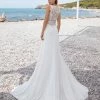 White One Bridal SHAWN Pronovias Wedding Dress Lace Back A Line Gown