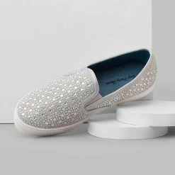 Your Party Shoes Peyton Slip On Sneakers Prom Shoes Crystal Embellished Canvas Flat Bling Formal Shoes 15 Your Party Shoes Peyton Slip On Sneakers Prom Shoes Crystal Embellished Canvas Flat Bling Formal Shoes