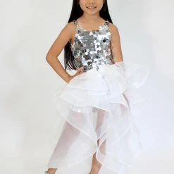 Marc Defang 5002 High Low Sequin Girls Pageant Romper Layered Detachable Overskirt 30 Marc Defang 5002 High Low Sequin Girls Pageant Romper Layered Detachable Overskirt