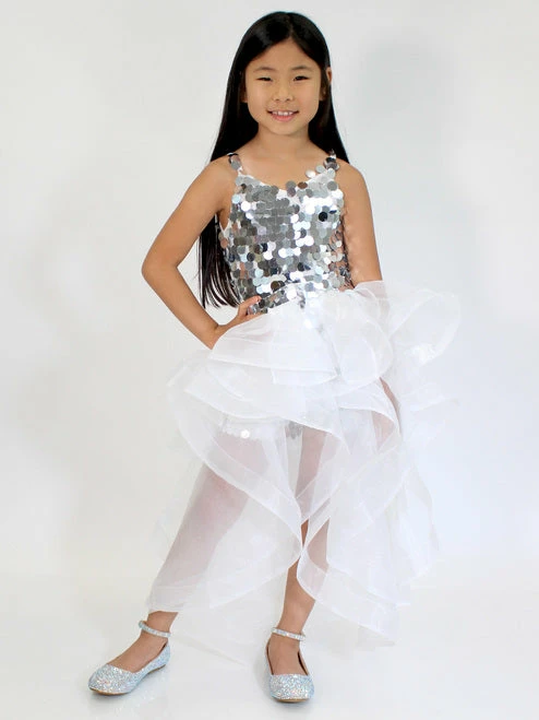 Marc Defang 5002 High Low Sequin Girls Pageant Romper Layered Detachable Overskirt 14 Marc Defang 5002 High Low Sequin Girls Pageant Romper Layered Detachable Overskirt