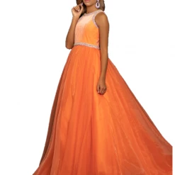 Sugar Kayne C124 Girls Velvet Bodice Organza Ballgown Pageant Dress Ballgown Dresses